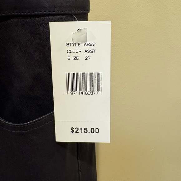 AG Adriano Goldschmied Women's Faux Leather Luxury Work Black Jeans size 27 NWT - Picture 5 of 8